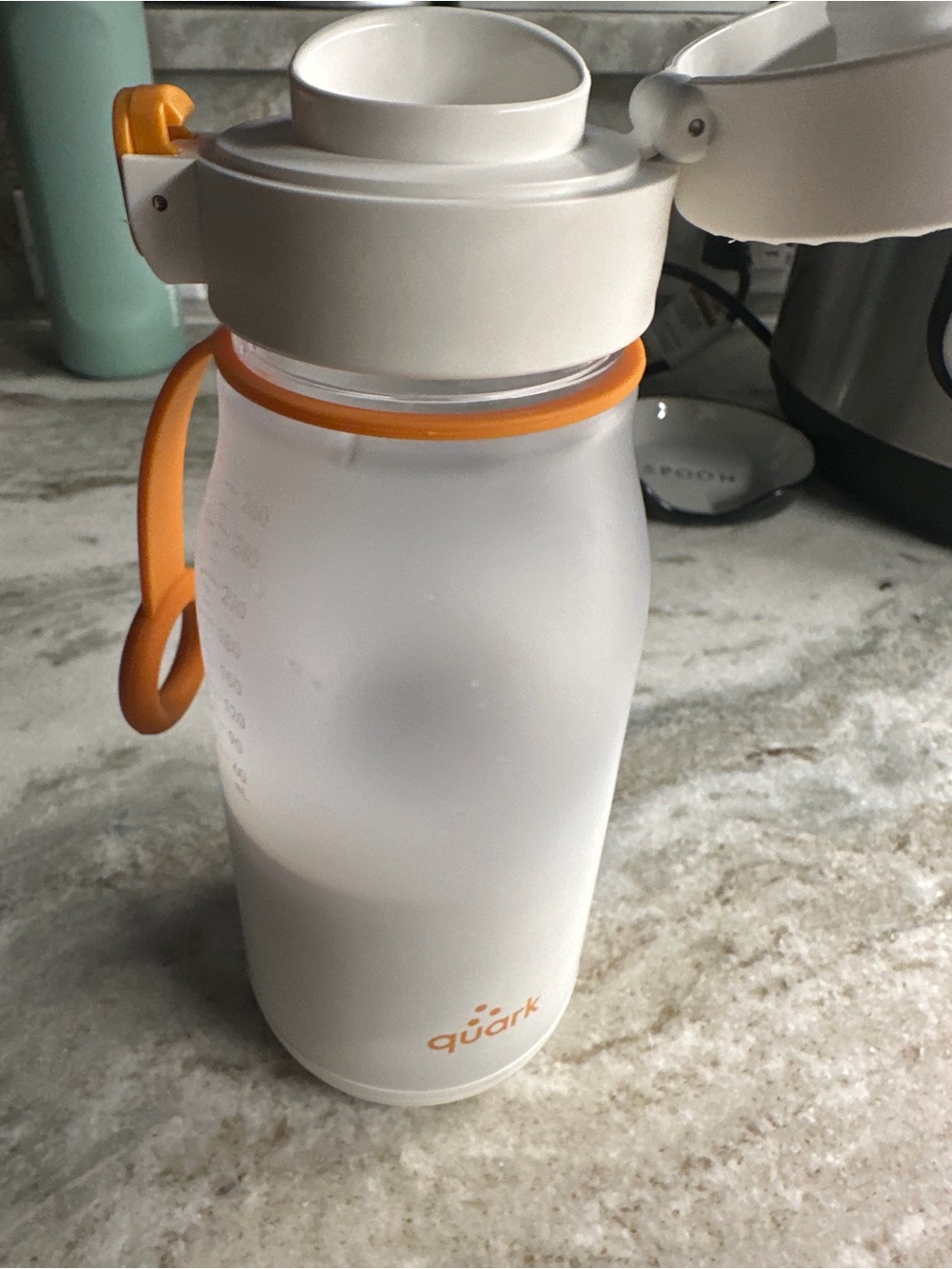 White & Orange Portable Bottle Warmer with Flip Lid